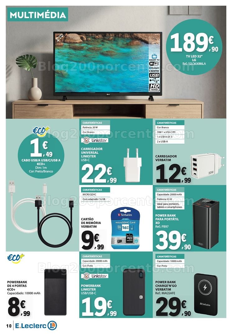 Antevisão Folheto E-LECLERC Bazar Promoções de 8 a 21 outubro
